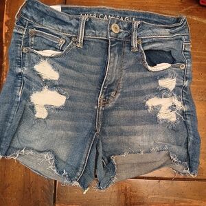 American Eagle Outfitters Distressed Blue Denim Shorts